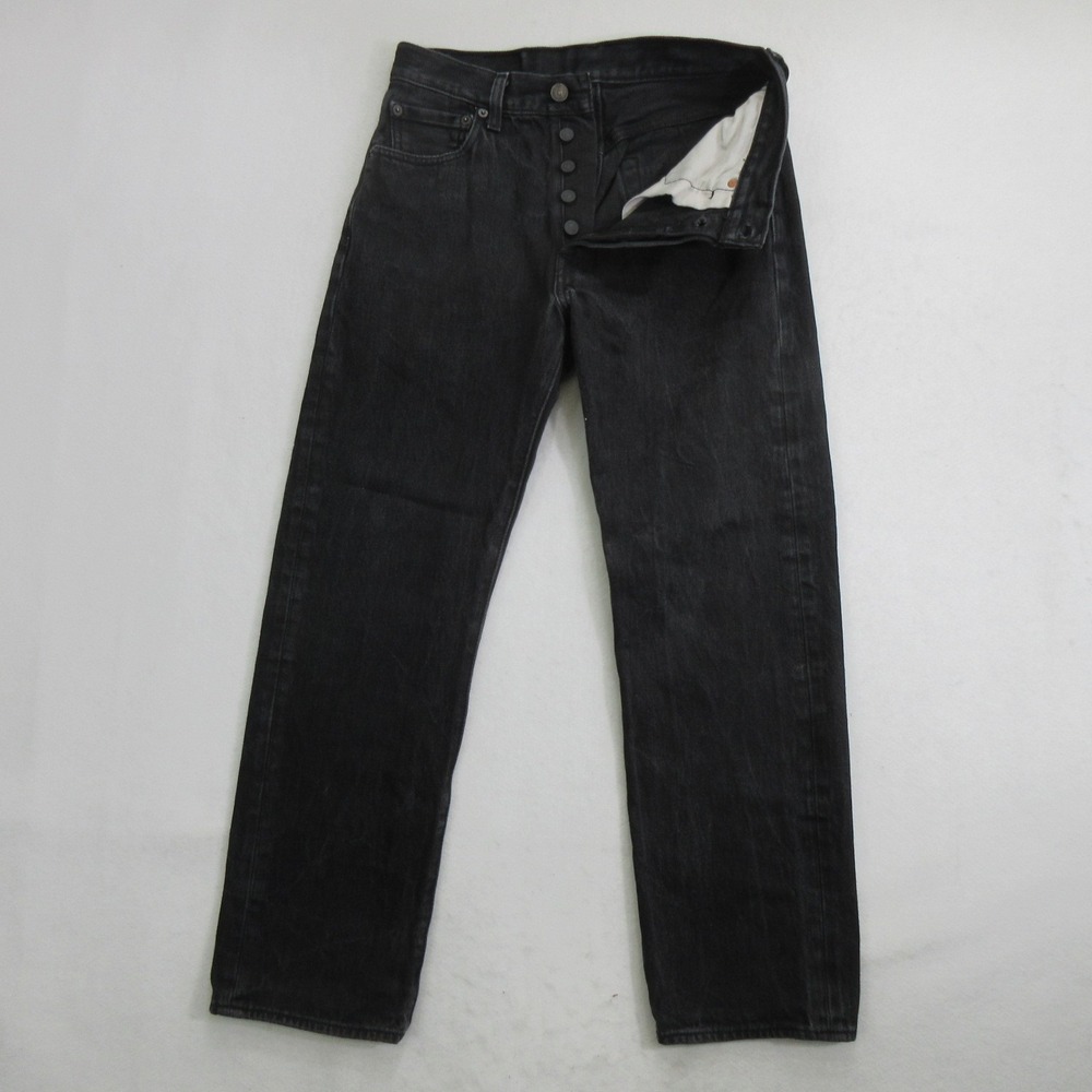 Levi's Men's Jeans 28X27 (Tag30x30) 501 Original Fit Button Fly Black Denim